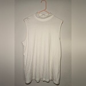 Croft And Barrow Womens Plus size XL white sleeveless mock turtleneck
